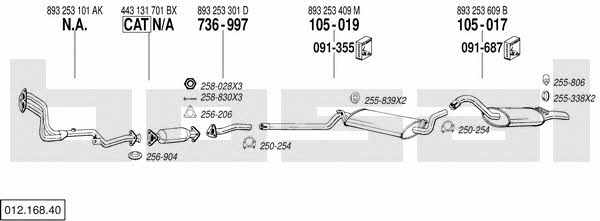 Bosal 012.168.40 Система випуску відпрацьованих газів 01216840: Купити в Україні - Добра ціна на EXIST.UA! 01216840 Bosal Система випуску відпрацьованих газів