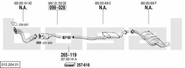 Bosal 012.204.01 Система выпуска отработаных газов 01220401: Купить в Украине - Отличная цена на EXIST.UA! 01220401 Bosal Система выпуска отработаных газов