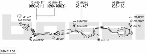 Bosal 090.012.50 Система выпуска отработаных газов 09001250: Купить в Украине - Отличная цена на EXIST.UA! 09001250 Bosal Система выпуска отработаных газов