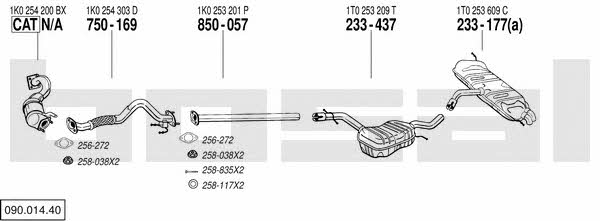 Bosal 090.014.40 Система выпуска отработаных газов 09001440: Купить в Украине - Отличная цена на EXIST.UA! 09001440 Bosal Система выпуска отработаных газов