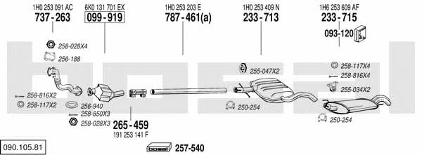 Bosal 090.105.81 Система випуску відпрацьованих газів 09010581: Купити в Україні - Добра ціна на EXIST.UA! 09010581 Bosal Система випуску відпрацьованих газів