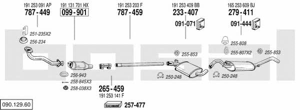Bosal 090.129.60 Система випуску відпрацьованих газів 09012960: Купити в Україні - Добра ціна на EXIST.UA! 09012960 Bosal Система випуску відпрацьованих газів