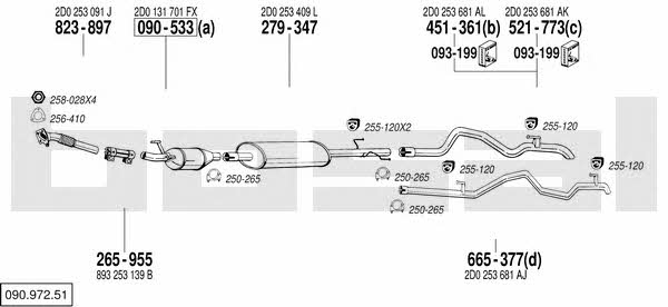 Bosal 090.972.51 Система выпуска отработаных газов 09097251: Купить в Украине - Отличная цена на EXIST.UA! 09097251 Bosal Система выпуска отработаных газов