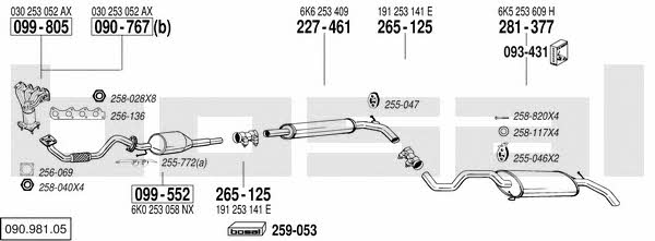 Bosal 090.981.05 Система випуску відпрацьованих газів 09098105: Купити в Україні - Добра ціна на EXIST.UA! 09098105 Bosal Система випуску відпрацьованих газів