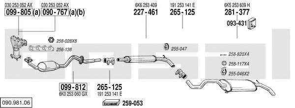Bosal 090.981.06 Система випуску відпрацьованих газів 09098106: Купити в Україні - Добра ціна на EXIST.UA! 09098106 Bosal Система випуску відпрацьованих газів