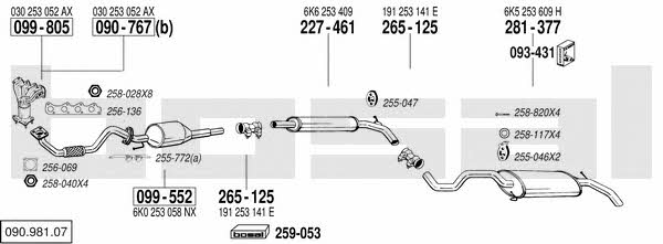 Bosal 090.981.07 Система випуску відпрацьованих газів 09098107: Купити в Україні - Добра ціна на EXIST.UA! 09098107 Bosal Система випуску відпрацьованих газів