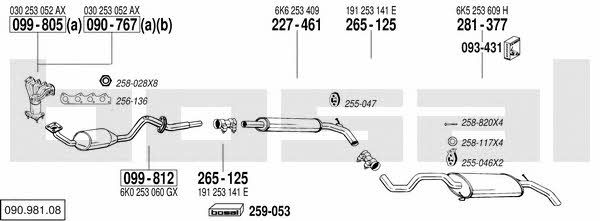 Bosal 090.981.08 Система випуску відпрацьованих газів 09098108: Купити в Україні - Добра ціна на EXIST.UA! 09098108 Bosal Система випуску відпрацьованих газів