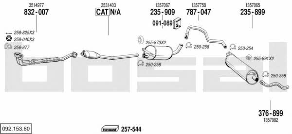 Bosal 092.153.60 Система випуску відпрацьованих газів 09215360: Купити в Україні - Добра ціна на EXIST.UA! 09215360 Bosal Система випуску відпрацьованих газів