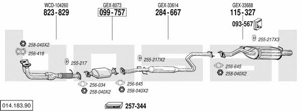 01418390 Bosal Система випуску відпрацьованих газів