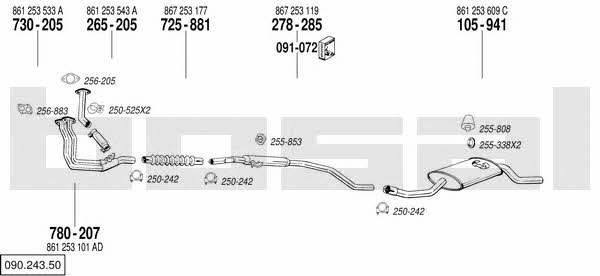 Bosal 090.243.50 Система випуску відпрацьованих газів 09024350: Купити в Україні - Добра ціна на EXIST.UA! 09024350 Bosal Система випуску відпрацьованих газів