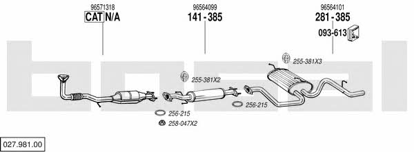 Bosal 027.981.00 Система выпуска отработаных газов 02798100: Купить в Украине - Отличная цена на EXIST.UA! 02798100 Bosal Система выпуска отработаных газов