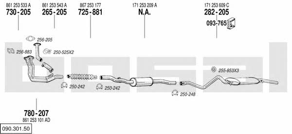 Bosal 090.301.50 Система випуску відпрацьованих газів 09030150: Купити в Україні - Добра ціна на EXIST.UA! 09030150 Bosal Система випуску відпрацьованих газів