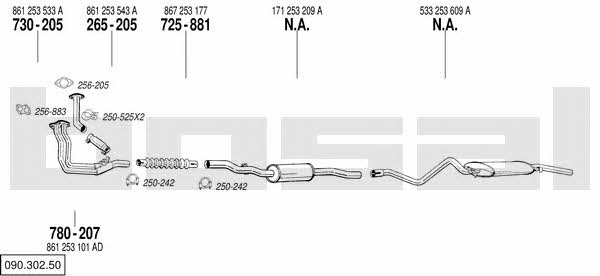 Bosal 090.302.50 Система випуску відпрацьованих газів 09030250: Купити в Україні - Добра ціна на EXIST.UA! 09030250 Bosal Система випуску відпрацьованих газів