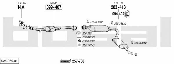 Bosal 024.950.01 Система випуску відпрацьованих газів 02495001: Купити в Україні - Добра ціна на EXIST.UA! 02495001 Bosal Система випуску відпрацьованих газів