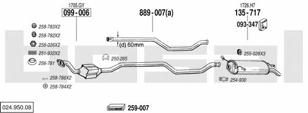 02495008 Bosal Система випуску відпрацьованих газів