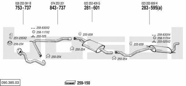 Bosal 090.385.03 Система випуску відпрацьованих газів 09038503: Купити в Україні - Добра ціна на EXIST.UA! 09038503 Bosal Система випуску відпрацьованих газів