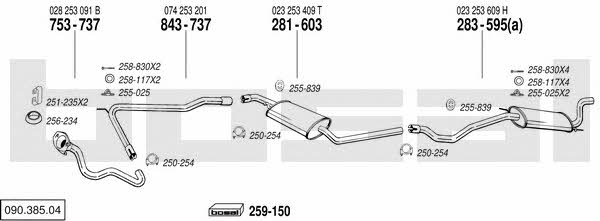 Bosal 090.385.04 Система випуску відпрацьованих газів 09038504: Купити в Україні - Добра ціна на EXIST.UA! 09038504 Bosal Система випуску відпрацьованих газів