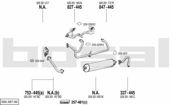 Bosal 090.397.00 Система випуску відпрацьованих газів 09039700: Купити в Україні - Добра ціна на EXIST.UA! 09039700 Bosal Система випуску відпрацьованих газів