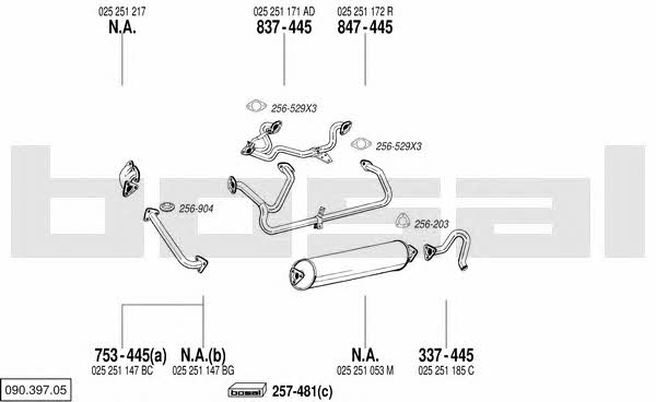 Bosal 090.397.05 Система випуску відпрацьованих газів 09039705: Купити в Україні - Добра ціна на EXIST.UA! 09039705 Bosal Система випуску відпрацьованих газів
