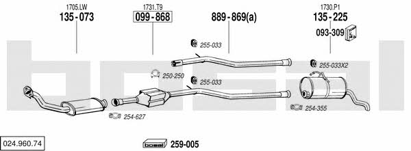 02496074 Bosal Система випуску відпрацьованих газів