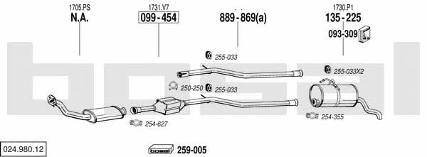 Bosal 024.980.12 Система випуску відпрацьованих газів 02498012: Купити в Україні - Добра ціна на EXIST.UA!