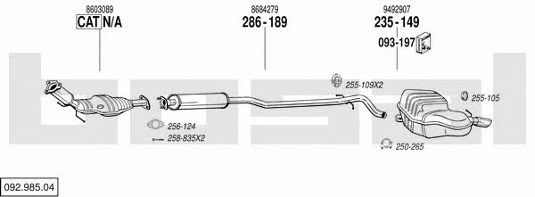 Bosal 092.985.04 Система выпуска отработаных газов 09298504: Купить в Украине - Отличная цена на EXIST.UA! 09298504 Bosal Система выпуска отработаных газов