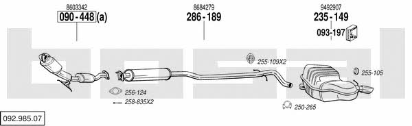 Bosal 092.985.07 Система выпуска отработаных газов 09298507: Купить в Украине - Отличная цена на EXIST.UA! 09298507 Bosal Система выпуска отработаных газов