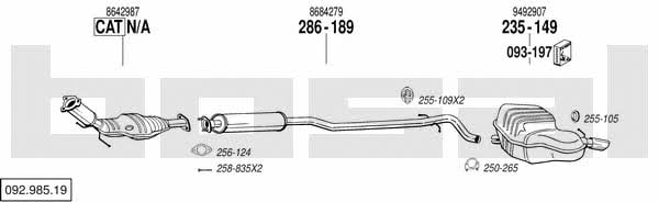 Bosal 092.985.19 Система выпуска отработаных газов 09298519: Купить в Украине - Отличная цена на EXIST.UA! 09298519 Bosal Система выпуска отработаных газов
