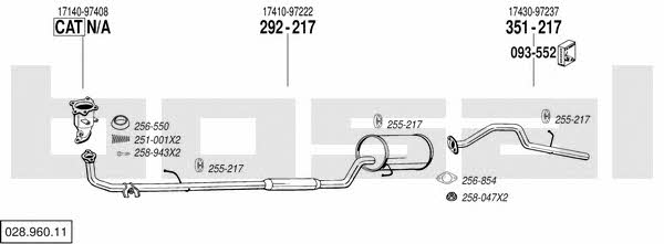 02896011 Bosal Система випуску відпрацьованих газів