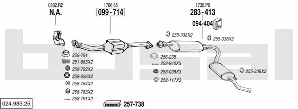  024.985.25 Система випуску відпрацьованих газів 02498525: Купити в Україні - Добра ціна на EXIST.UA!