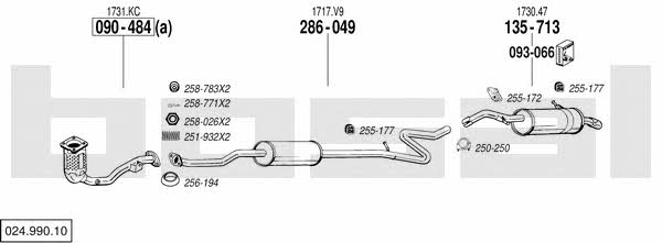 Bosal 024.990.10 Система выпуска отработаных газов 02499010: Купить в Украине - Отличная цена на EXIST.UA! 02499010 Bosal Система выпуска отработаных газов