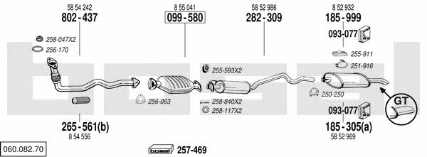 Bosal 060.082.70 Система випуску відпрацьованих газів 06008270: Купити в Україні - Добра ціна на EXIST.UA! 06008270 Bosal Система випуску відпрацьованих газів