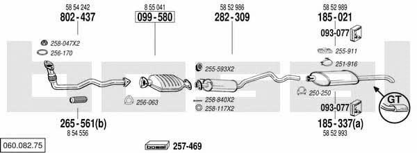 Bosal 060.082.75 Система випуску відпрацьованих газів 06008275: Купити в Україні - Добра ціна на EXIST.UA! 06008275 Bosal Система випуску відпрацьованих газів