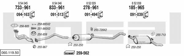 Bosal 060.119.50 Система випуску відпрацьованих газів 06011950: Купити в Україні - Добра ціна на EXIST.UA! 06011950 Bosal Система випуску відпрацьованих газів