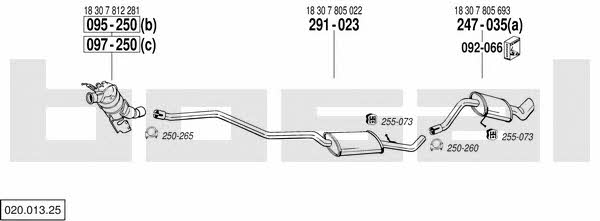 Bosal 020.013.25 Система випуску відпрацьованих газів 02001325: Купити в Україні - Добра ціна на EXIST.UA! 02001325 Bosal Система випуску відпрацьованих газів