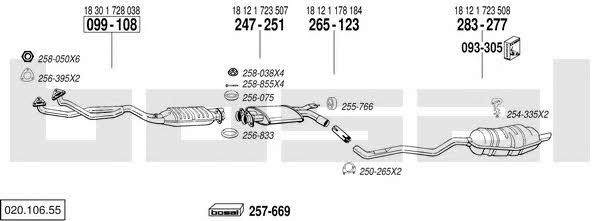 Bosal 020.106.55 Система випуску відпрацьованих газів 02010655: Купити в Україні - Добра ціна на EXIST.UA! 02010655 Bosal Система випуску відпрацьованих газів