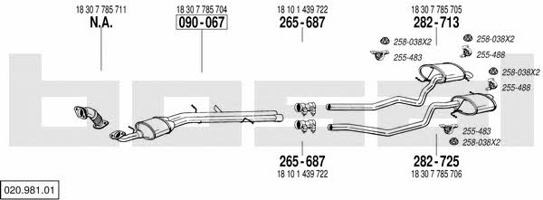 Bosal 020.981.01 Система випуску відпрацьованих газів 02098101: Купити в Україні - Добра ціна на EXIST.UA! 02098101 Bosal Система випуску відпрацьованих газів