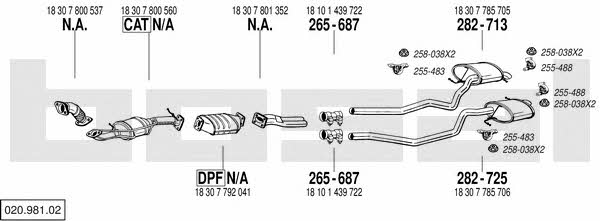 Bosal 020.981.02 Система випуску відпрацьованих газів 02098102: Купити в Україні - Добра ціна на EXIST.UA! 02098102 Bosal Система випуску відпрацьованих газів