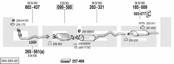 Bosal 060.283.00 Система випуску відпрацьованих газів 06028300: Купити в Україні - Добра ціна на EXIST.UA! 06028300 Bosal Система випуску відпрацьованих газів
