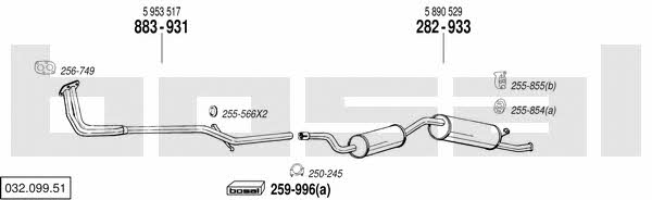 Bosal 032.099.51 Система випуску відпрацьованих газів 03209951: Купити в Україні - Добра ціна на EXIST.UA! 03209951 Bosal Система випуску відпрацьованих газів