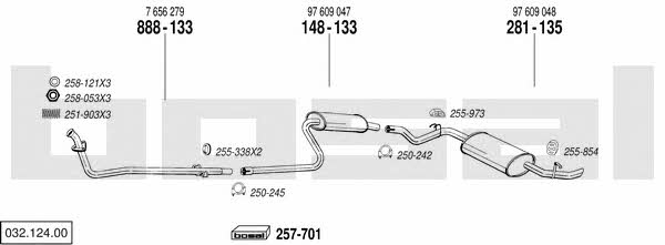 Bosal 032.124.00 Система выпуска отработаных газов 03212400: Купить в Украине - Отличная цена на EXIST.UA! 03212400 Bosal Система выпуска отработаных газов