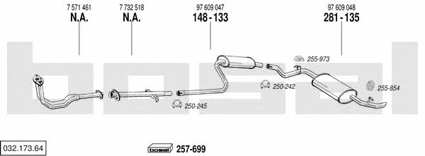 Bosal 032.173.64 Система выпуска отработаных газов 03217364: Купить в Украине - Отличная цена на EXIST.UA! 03217364 Bosal Система выпуска отработаных газов