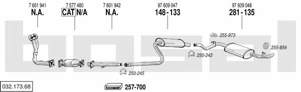 Bosal 032.173.68 Система выпуска отработаных газов 03217368: Купить в Украине - Отличная цена на EXIST.UA! 03217368 Bosal Система выпуска отработаных газов