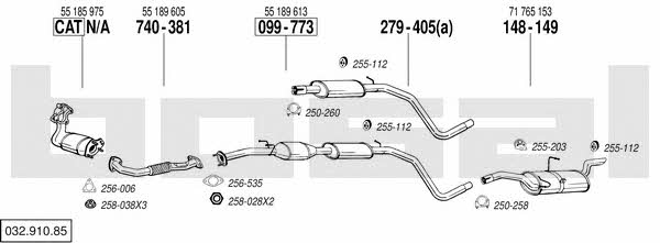 Bosal 032.910.85 Система випуску відпрацьованих газів 03291085: Купити в Україні - Добра ціна на EXIST.UA! 03291085 Bosal Система випуску відпрацьованих газів