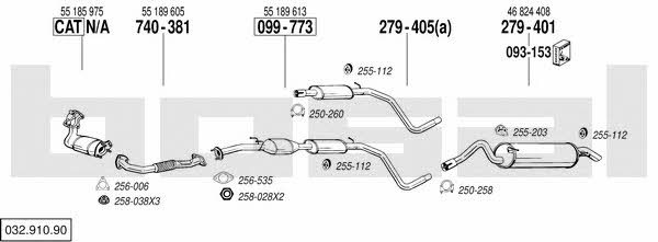 Bosal 032.910.90 Система випуску відпрацьованих газів 03291090: Купити в Україні - Добра ціна на EXIST.UA! 03291090 Bosal Система випуску відпрацьованих газів
