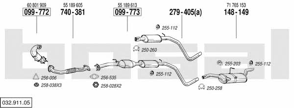 Bosal 032.911.05 Система випуску відпрацьованих газів 03291105: Купити в Україні - Добра ціна на EXIST.UA! 03291105 Bosal Система випуску відпрацьованих газів