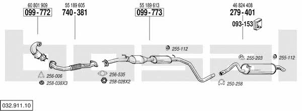 Bosal 032.911.10 Система випуску відпрацьованих газів 03291110: Купити в Україні - Добра ціна на EXIST.UA! 03291110 Bosal Система випуску відпрацьованих газів