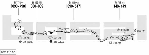 Bosal 032.915.00 Система випуску відпрацьованих газів 03291500: Купити в Україні - Добра ціна на EXIST.UA! 03291500 Bosal Система випуску відпрацьованих газів