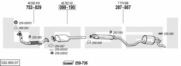 Bosal 032.950.07 Система випуску відпрацьованих газів 03295007: Купити в Україні - Добра ціна на EXIST.UA! 03295007 Bosal Система випуску відпрацьованих газів