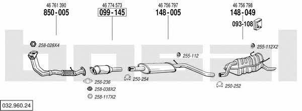 03296024 Bosal Система випуску відпрацьованих газів